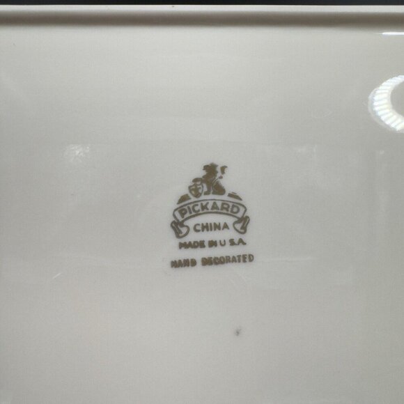 Pickard China Ivory Hand Decorated NOEL Tray USA Porcelain Ceramic Holiday VTG - Picture 8 of 14